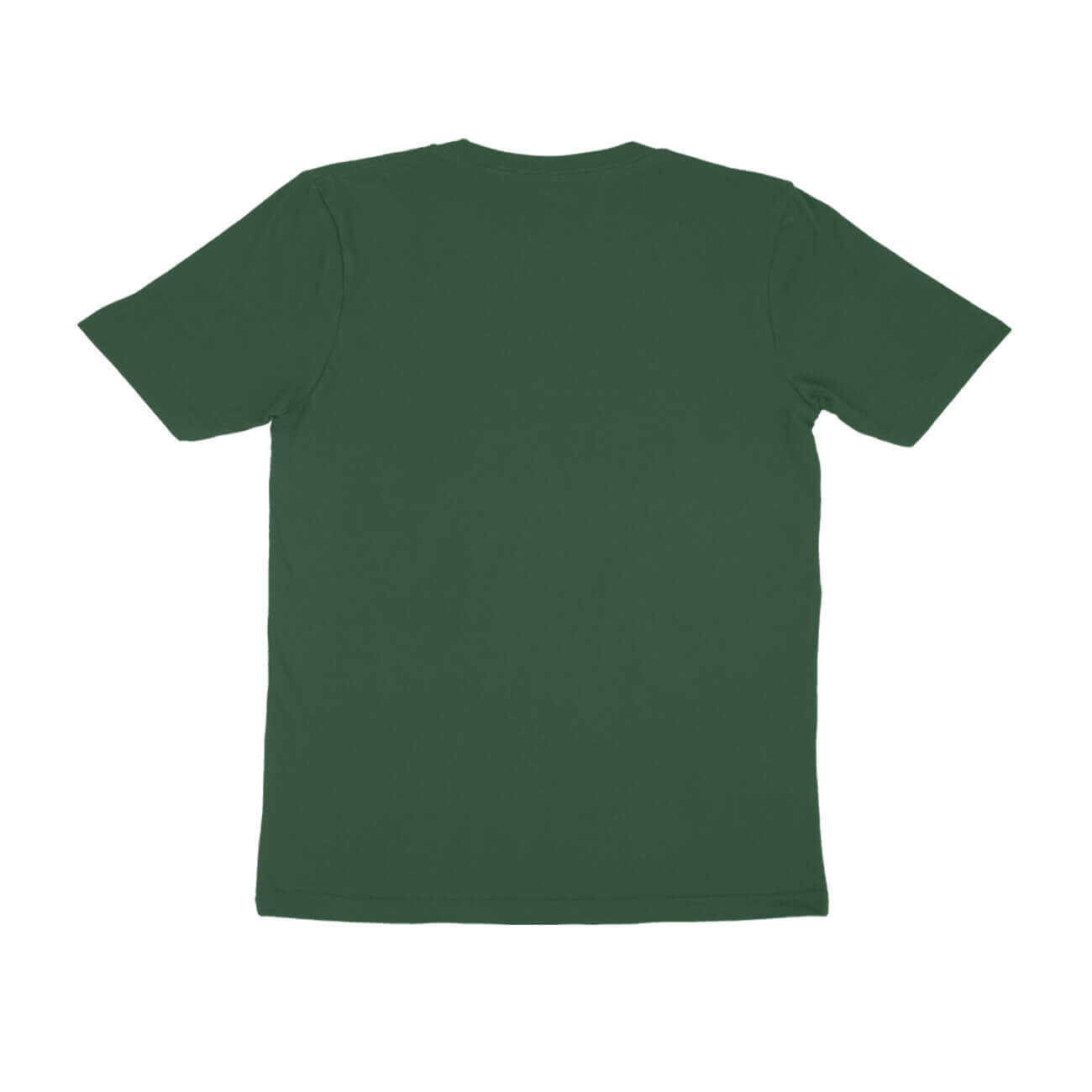 Back view of a green unisex Peniaphobia t-shirt made from 100% combed cotton with a regular fit.