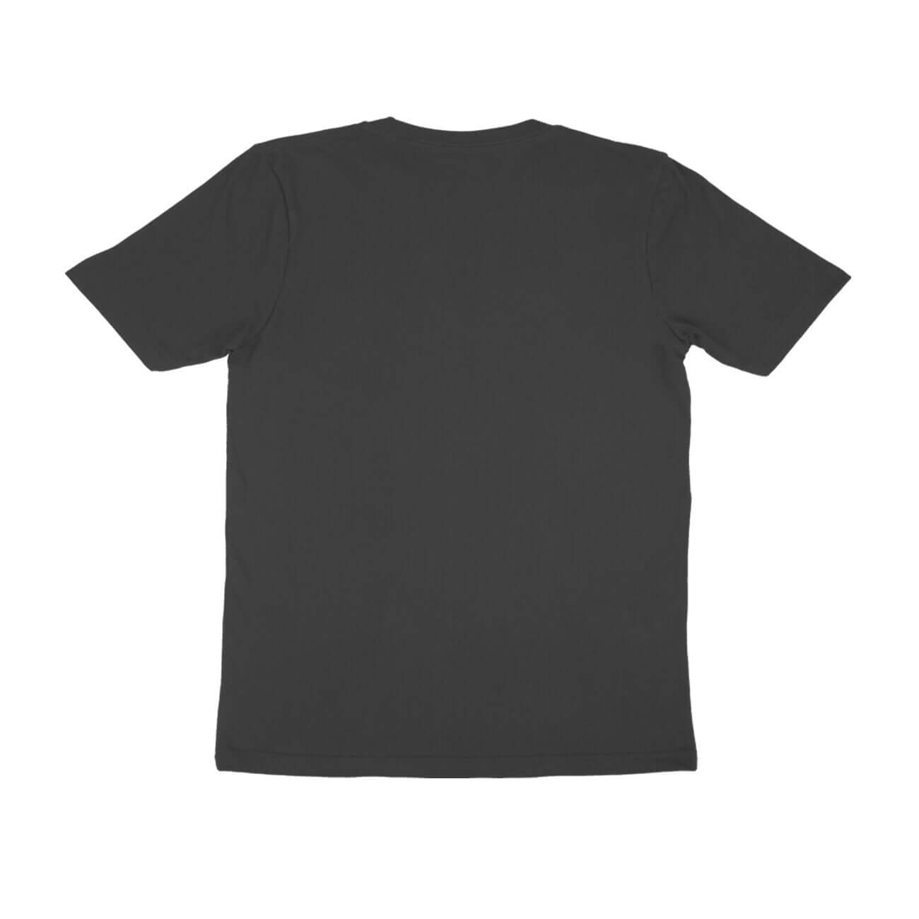 Back view of a unisex Peniaphobia t-shirt in solid color, made from 100% combed cotton and featuring a regular fit.